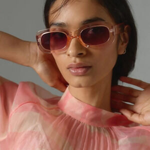 NWT Anthropologie Pink Rectangular Sunglasses